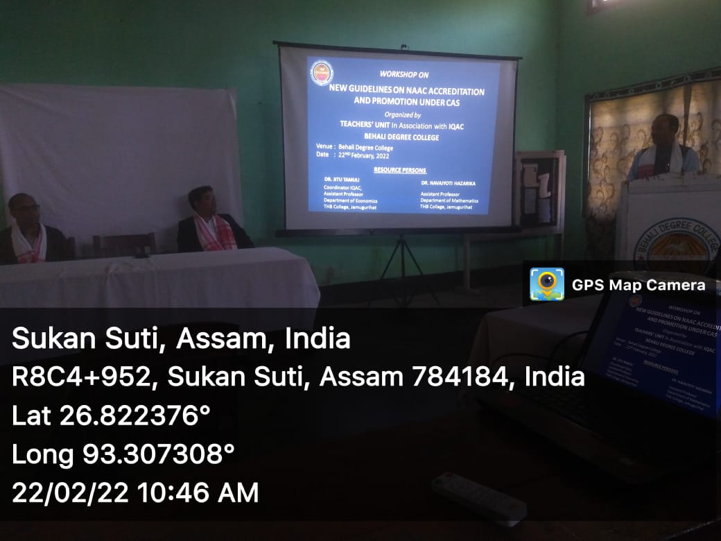 Workshop on New Guidelines on NAAC Accreditation and Promotion under CAS